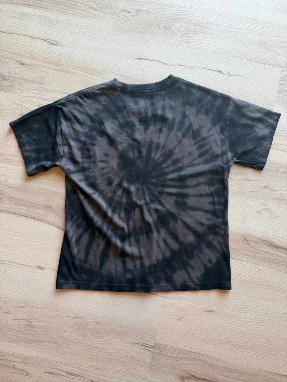 Nike Black Spiral Tie-Dye Tee with Pink Logo - Kids